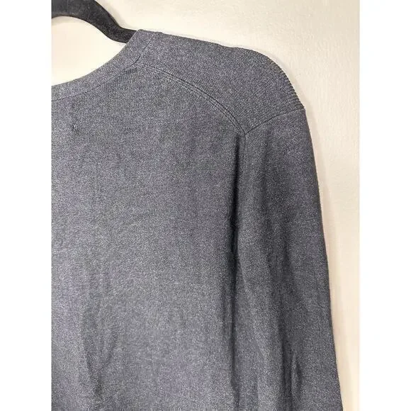 Chicos Sweater Womens 3 (XL 16) Gray Rayon V Neck Long‎ Sleeve Luxe Knit - Picture 7 of 14